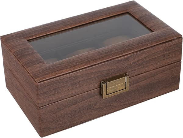 Klockförvaringslåda Retro PU-läderfack Organizer för män Displayfodral Klockförpackningsfodral