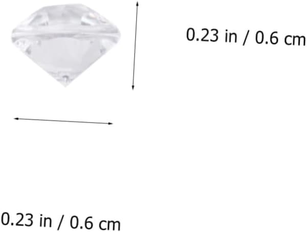 2-pack bröllopsdiamanter akryl strösselstenar 6 mm mångfacetterad skärform