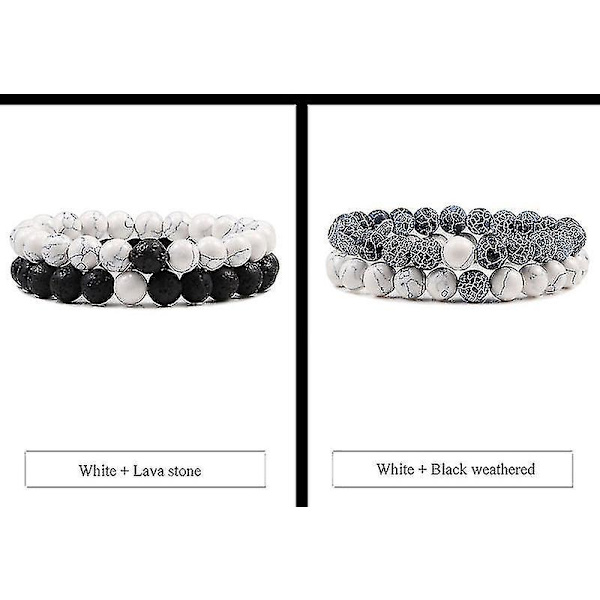 Parset Armband Par för Avstånd Lavasten Tigeröga