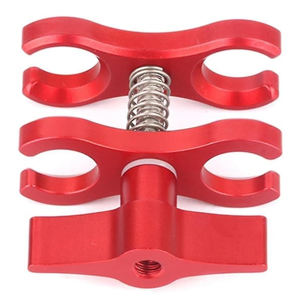 Butterfly Clip Clamp Dykkerlys Arm Kuglehoved Montering Adapter Rød 1stk