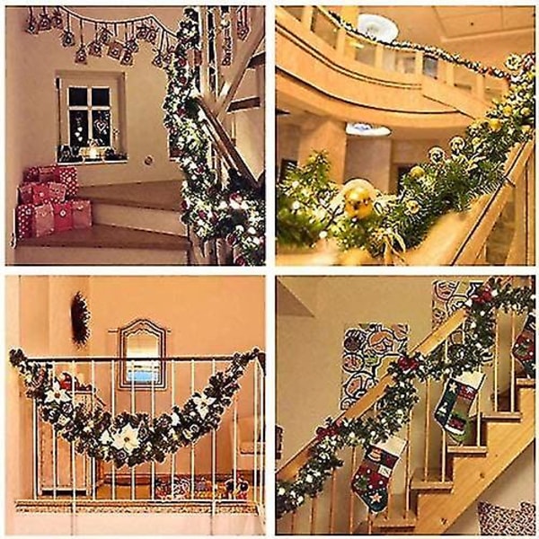 Christmas Garland Ornament 2,7m Led Lys Simulering Flower Vine