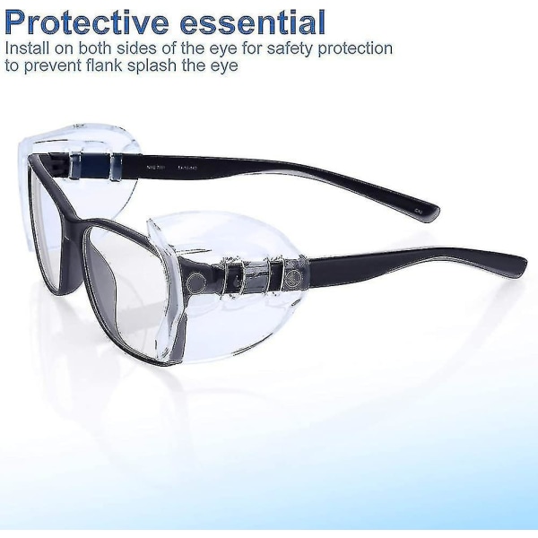 8 par sikkerhedsbriller Sidebeskyttelse Slip Clear Fleksibel Slip Shield-yuhao
