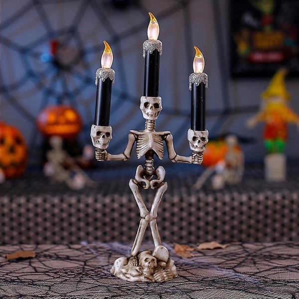 Led Lights Horror Skull Candle Lamp Halloween Party Light