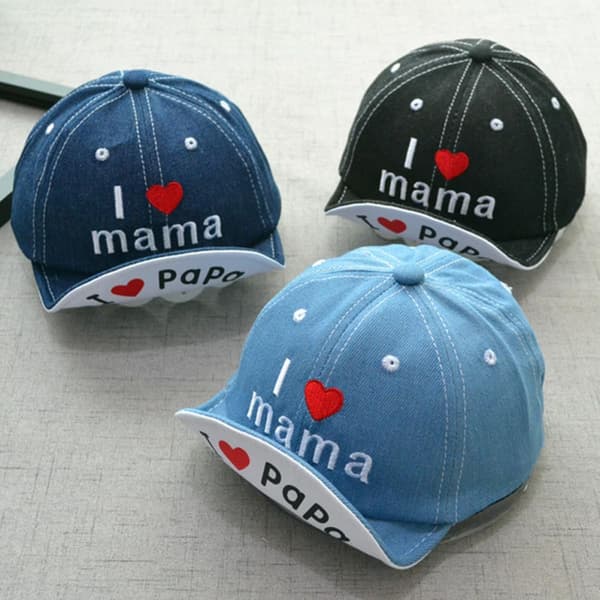 Brodert baseballcaps lyseblå myk brem sommer solhatt for gutter utendørs solbeskyttelse