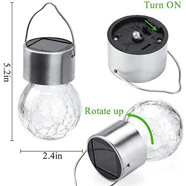 12 stk. Crack Ball Solcelle Lysekrone Glaskugle, Solcelle Lysekrone White light