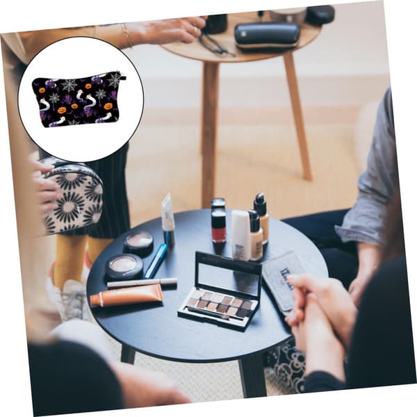 Makeup Pung Bærbar Opbevaringstaske Rejseclutch til Kosmetik Digitalt Print Design