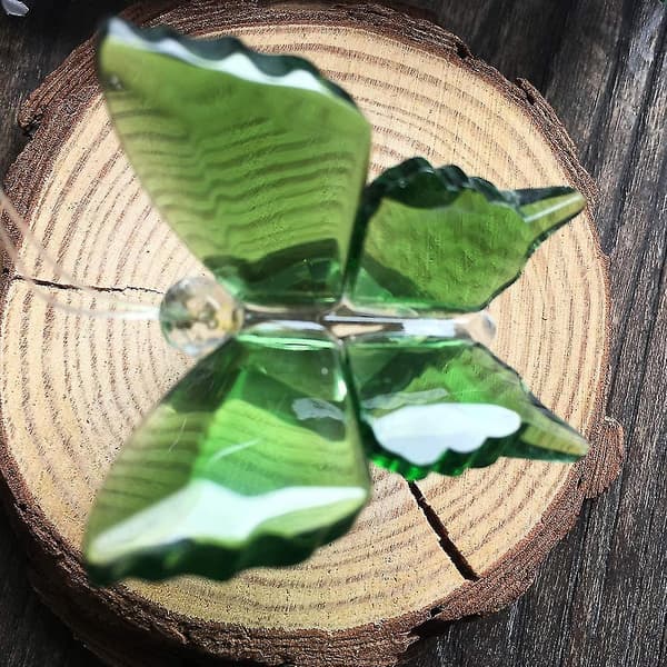 Krystallflygende sommerfugl med krystallkulebase Kutt glassfigur samling pynt