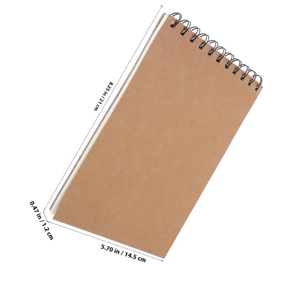 A5 Spiral Kraft Skitseblok til Studerende, 120G Brun Uforet Tegnepapir Notesbog