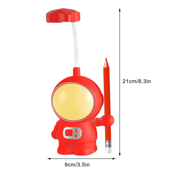 Søt LED skrivebordslampe for hjemmekontor, astronaut bordlampe