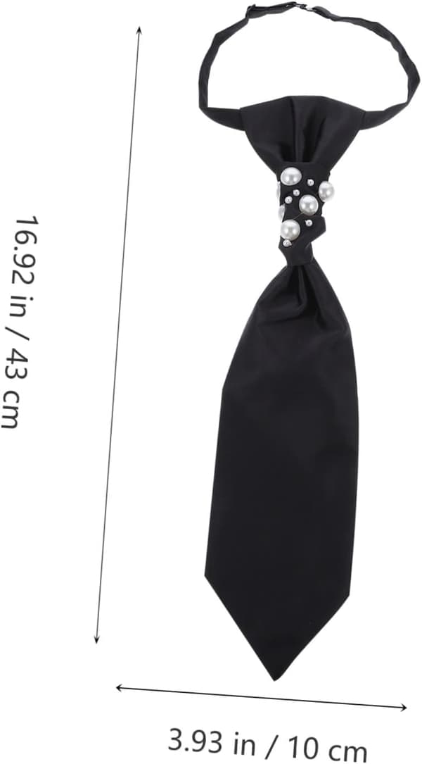 Herre Bryllupsslips Svart Formell Slips Delikat Imitasjon Perle Polyester Garn Komfortabelt Tilbehør til Herredress