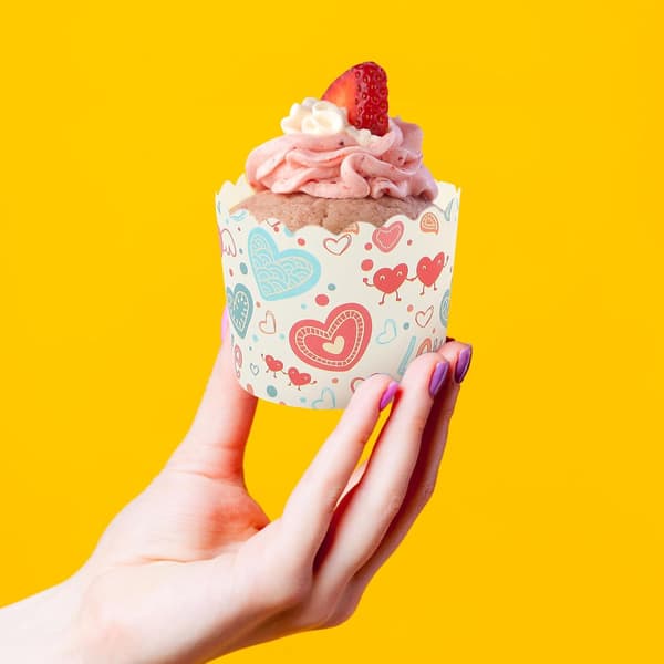 100 stk. engangs bageforme bærbare cupcakeforme af papir og PE-materiale