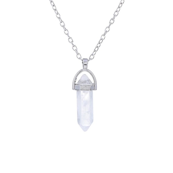 Hopeoitu kiviriipus Chakra koruja tarvikkeet Natural Crystal kaulakoru