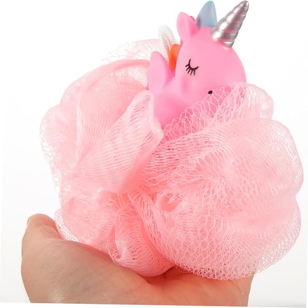 Bade-loofah for gutter og jenter Tegneserie dusjsvamp Eksfolierende badeball