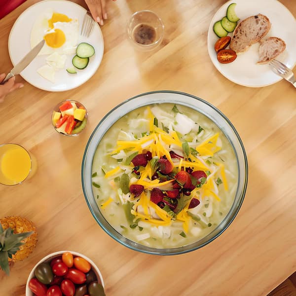 4l Glass Cookware Set Gryta Rund Hög Borosilikatglas Säker Matlagning