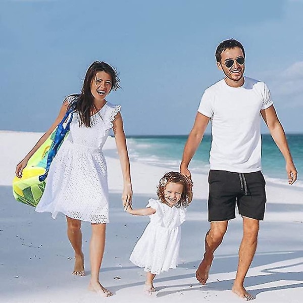 Mesh Strandveske Ekstra Stor Tote Bag Lekevarer Håndklær Sand Bort