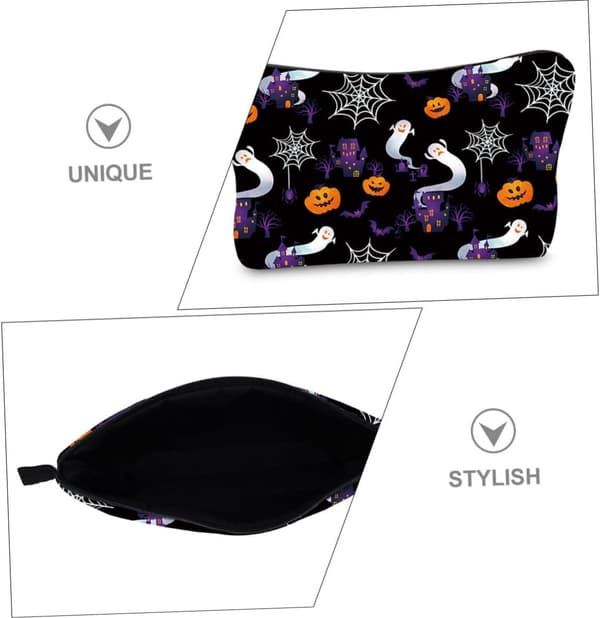 Makeup Pung Bærbar Opbevaringstaske Rejseclutch til Kosmetik Digitalt Print Design