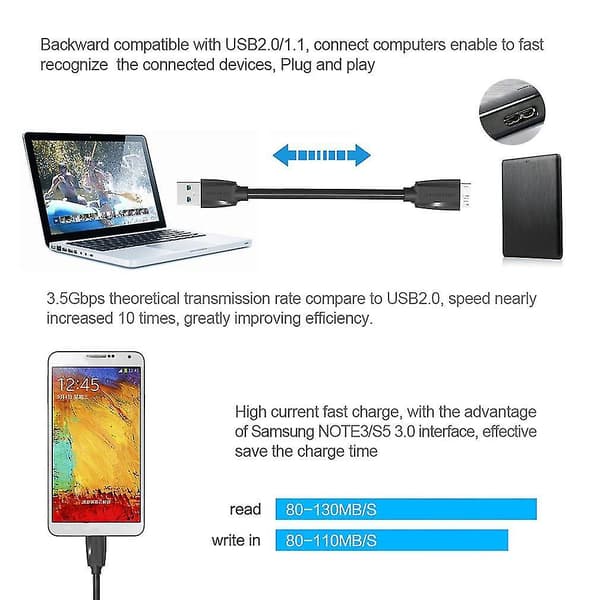 Vention A48 Micro USB 3.0 Lataus- ja Siirtokaapeli