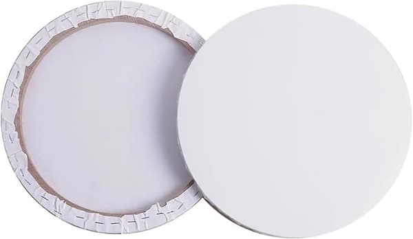 2 stk. runde bomullslerretplater 30 cm bærbar oljemalerplate