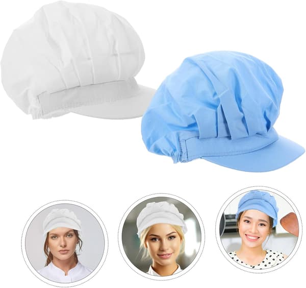 2 stk kokkehatt dekorativ polyester bomullshatt for restaurant servitør kokkeuniform