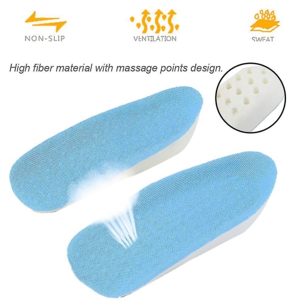 1 Pair 2cm Height Increasing Heel Lift Insoles