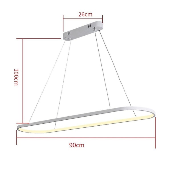 90 cm Geometrisk Formet Lysekrone i Aluminium med LED, Moderne