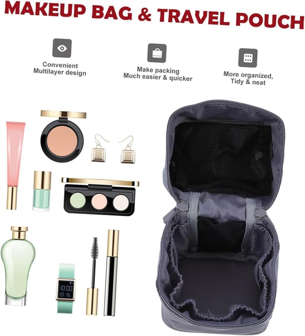 Bærbar rejsetoilettaske Makeuptaske med flere rum