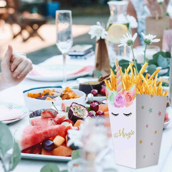 24 st Unicorn Snack Candy Box Godisaskar Festtillbehör