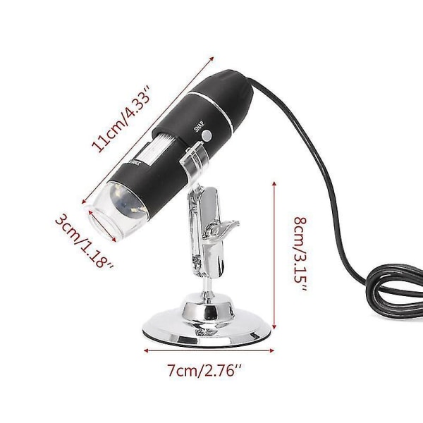 1600x USB digitalt mikroskop kamera 8LED forstørrelsesglas stativ