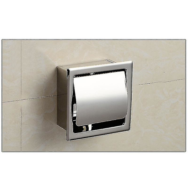Toiletpapirholder i rustfrit stål, vandtæt, skjult montering