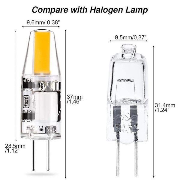 10 kpl G4 LED-lamppua 3 W, vastaa halogeenivalaisinta 30 W, lämmin valkoinen