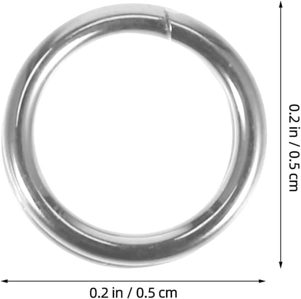 500 stk. doble ringer i rustfritt stål 0,6 * 5 mm kraftige runde splittringer