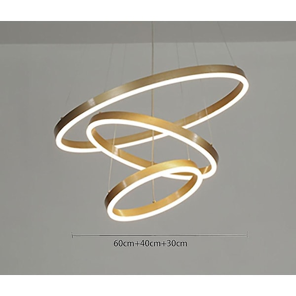3-cirkel LED-Hänglampa Nordisk Design Guld Ljus