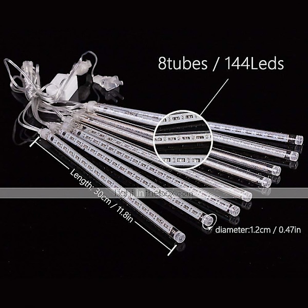 4 Pakker 30cm Lysstreng 576 LED Meteor Regn Vandafvisende