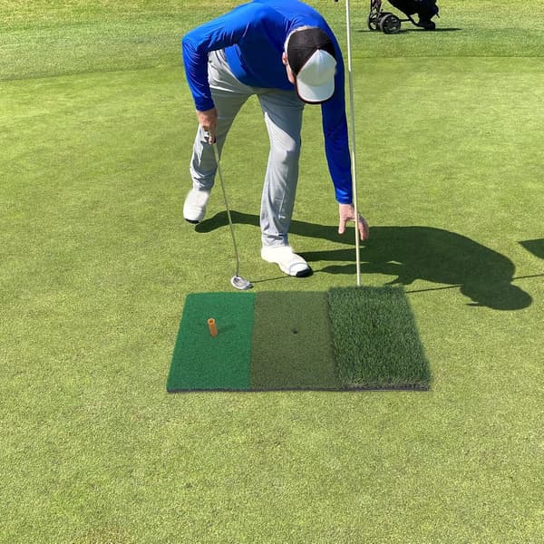 Golf træningsmåtte Indendørs golf græsmåtte Svingmåtte til putting træning Tee holder