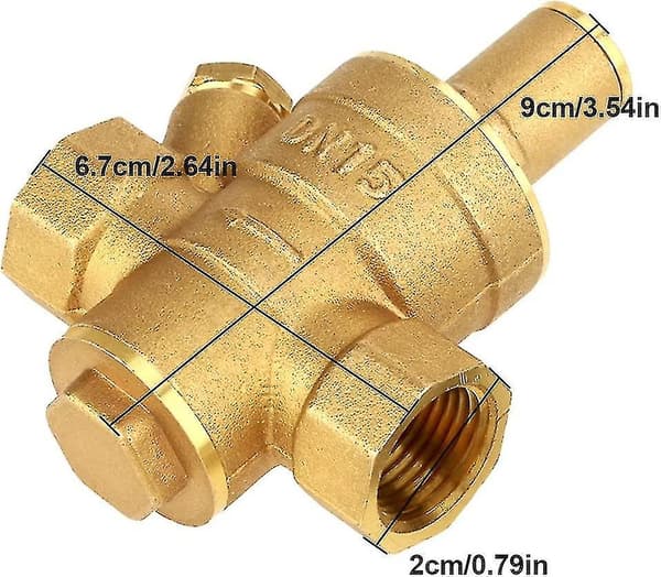 Dn15 Messing Trykreducerende Ventil Trykregulator - Justerbar Vandtryksregulator Med Met