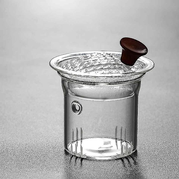 600ml Håndlavet Varmebestandig Glas Tekande Infuser Træhåndtag