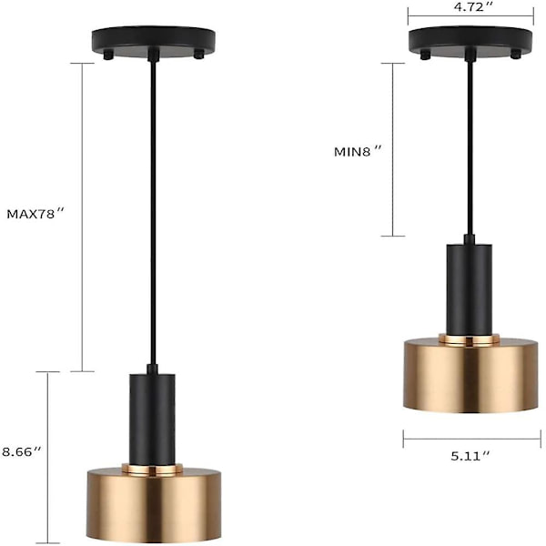 12 cm LED-riipusvalaisin saarekkeelle, pohjoismainen tyyli, metalli