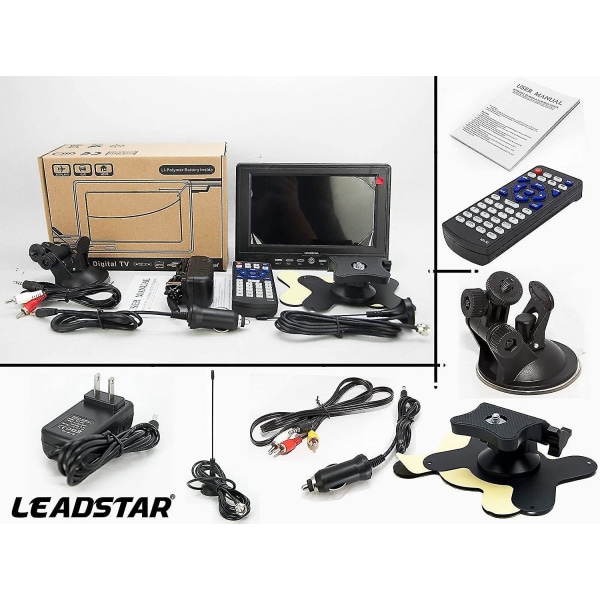 7 Tommers Bærbar TV DVB-T2 ATSC ISDB-T Digital Analog Bil TFT