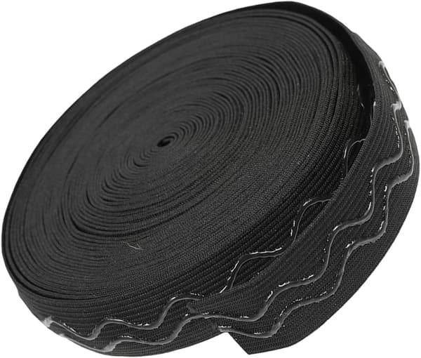 Svart sklisikker strikket elastisk bånd 20 mm x 5 yards høy elastisitet syrem