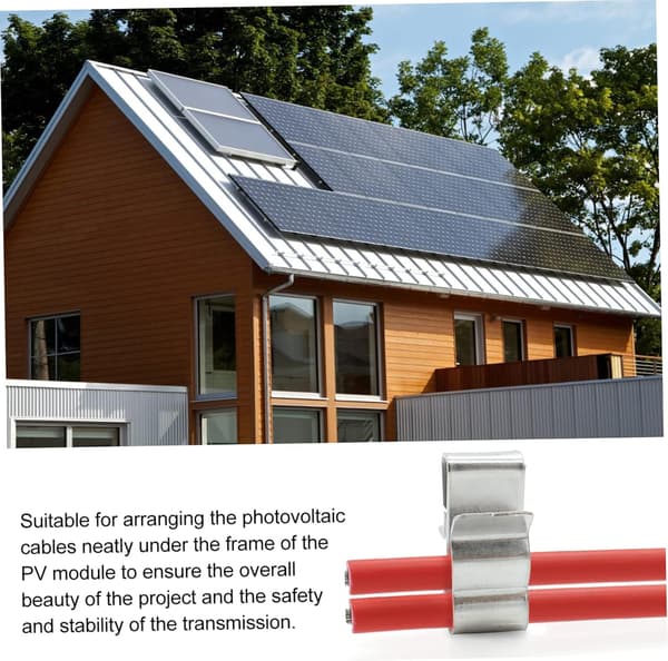 3 sett trådklemmer Rustfrie solcellepanelklemmer for tilhengerramme Kabelhåndtering Kabel for solenergi