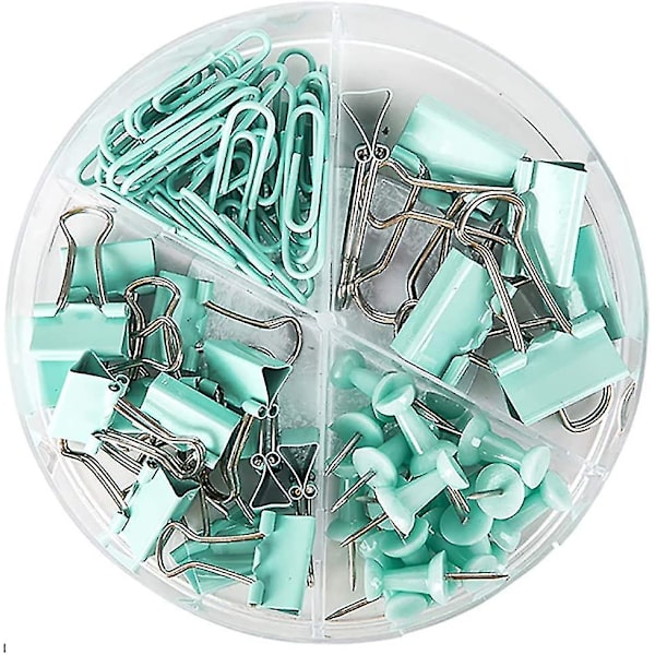 Papirklips og mappeklips, push pins sæt og holder, skridsikre kortnåle tommelfingertaks klips sæt