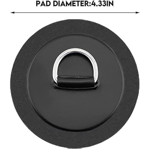 Runda D-ringar med snöre, spänne, sjömansförvaring, elastisk ögla, 4-pack, svart