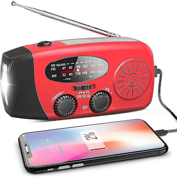 Nød-Solradio Håndsving LED Lommelygte Oplader