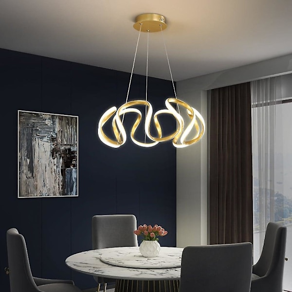 Led Pendellampe Loft 58cm Rustfrit Stål Lysekrone Metal