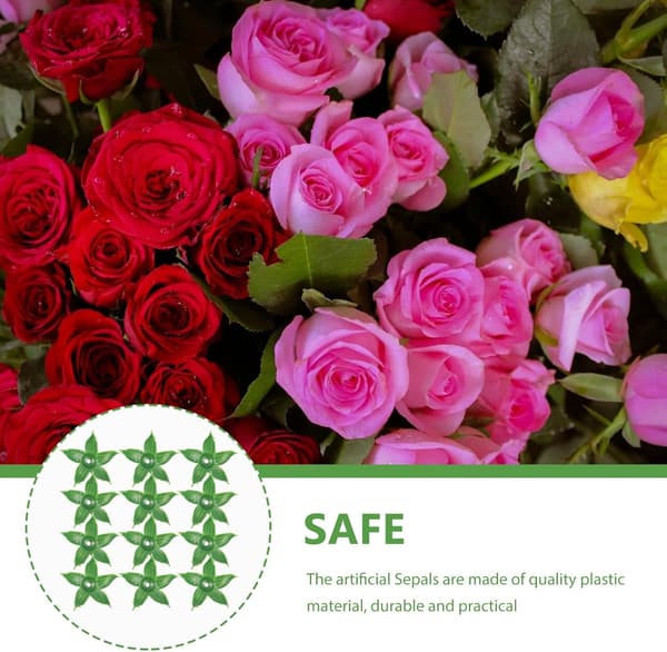 120 stk kunstige blomsterbeger DIY blomsterbeger plastkvalitetsmateriale grønn lett enkel