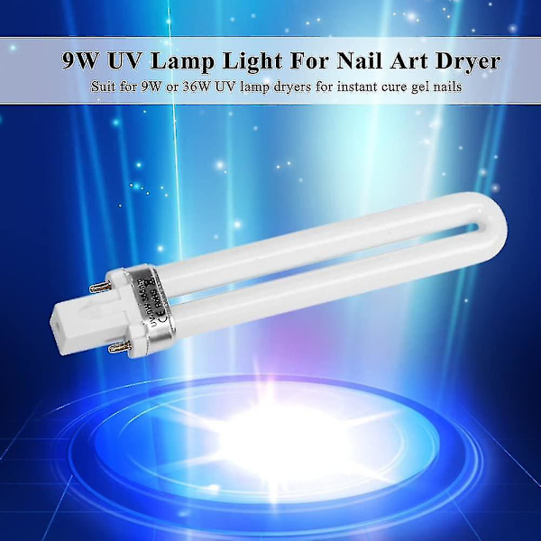 4 stk 9W UV-lampe Lys for Neglekunst Tørker Herding Lampe U-formet Lampe Pære Rør