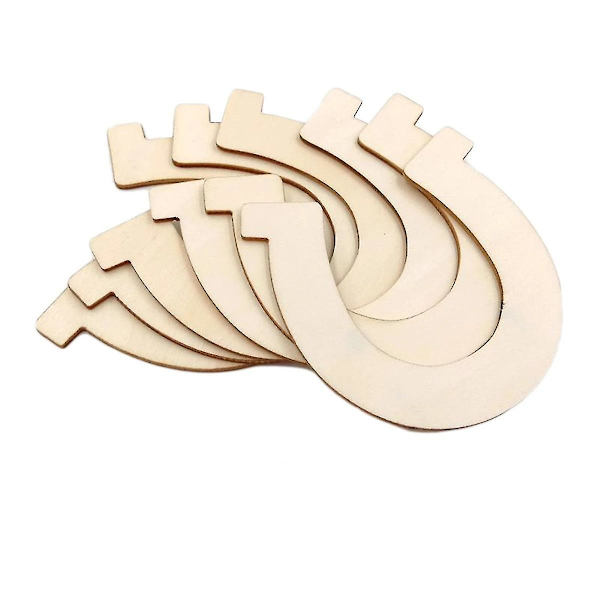 Hestesko Ornament i Trespon, Ubehandlet Tre Hestesko DIY Trespon Håndverk (24 Stykker)