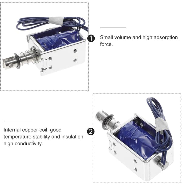 Lineær Solenoid Elektromagnet 12v Dc 1.2a Push-pull Aktuator 10mm Slaglængde Metalramme Elektromagnetisk