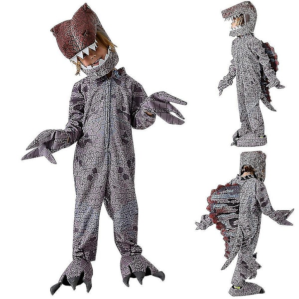 Børne-Horror Kostume Sæt Spinosaurus Jumpsuit Hovedbeklædning Handsker Sko Outfit 8-9 Years