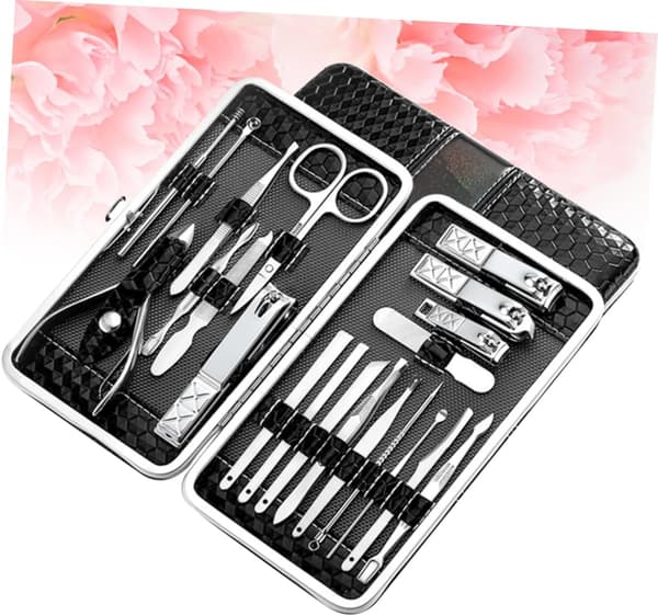 21 stk. negleklipper i rustfrit stål Præcisionspleje Ergonomisk manicure pedicuresæt